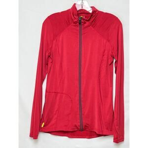 Lole Women's Size Medium Red Zip Front Long Sleeve Lightweight Jacket Athleisure